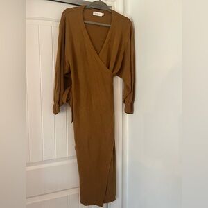 NWOT Vici Long Sleeve Brown Sweater Dress